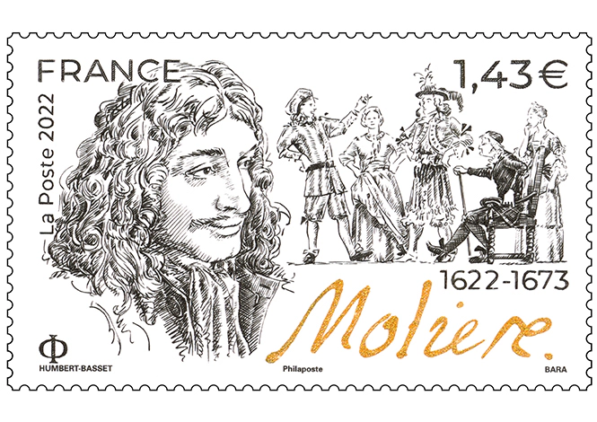 Timbre Molière, tiré à 705 000 exemplaires