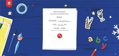 La première des activités proposées sur le site : écrire au Père Noël.