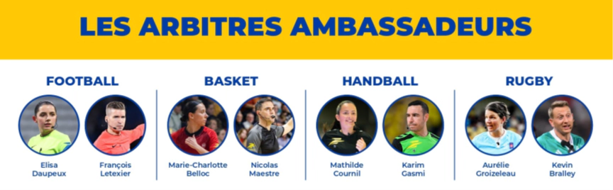Football : Elisa Daupeux ; Fraçois Letexier - Basket Marie-Charlotte Belloc ; Nicolas Maestre Handball : Mathilde Cournil ; Karim Gasmi - Rugby : Aurelié Groizeleau ; Kevin Bralley