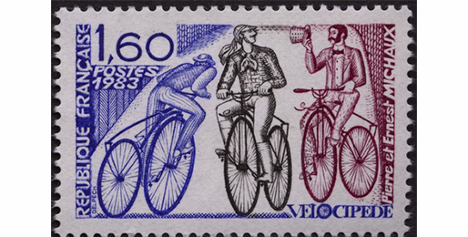 Visuel d'un Timbre Vélocipède, Pierre et Ernest Michaux © Jean Delpech
