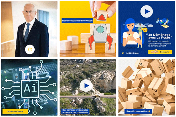 montage photos qui présente les innovations du Groupe La Poste